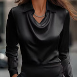 Erika - Satin Drape Blouse