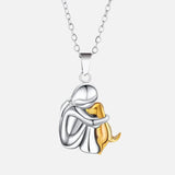 Emma Woman & Dog Embrace Necklace
