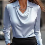 Erika - Satin Drape Blouse