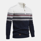 Frederick | Patterned Zip-Neck Jumper
