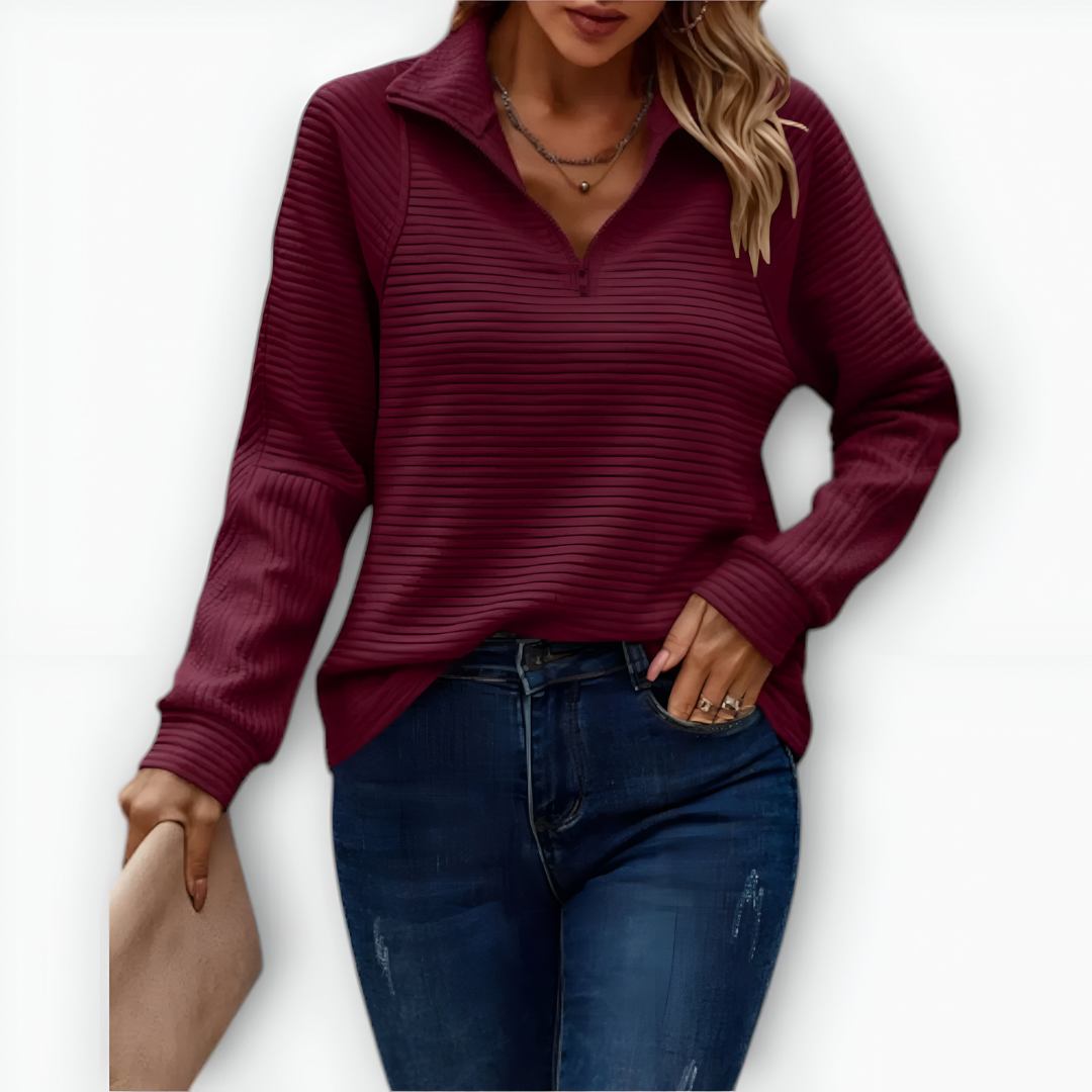 Nina Elegant Half-Zip Top