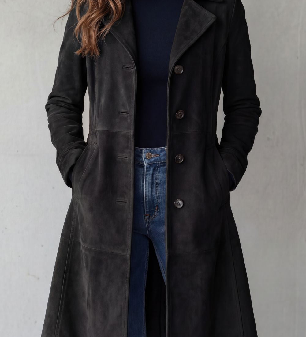Elena Long Velour Coat