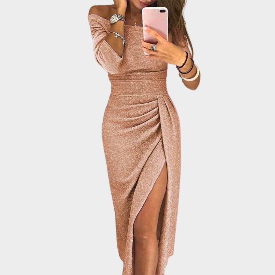 Evelyn Elegant Off-Shoulder Dress
