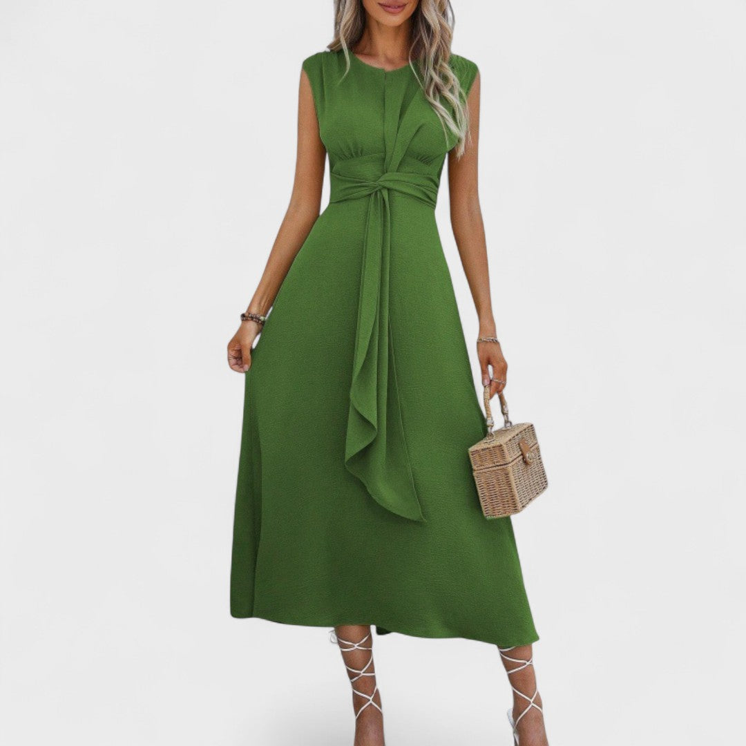 Angela Elegant Sleeveless Round-Neck Maxi Dress