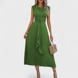Angela Elegant Sleeveless Round-Neck Maxi Dress