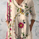 Clara Long-Sleeve V-Neck Blouse