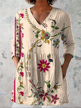 Clara Long-Sleeve V-Neck Blouse