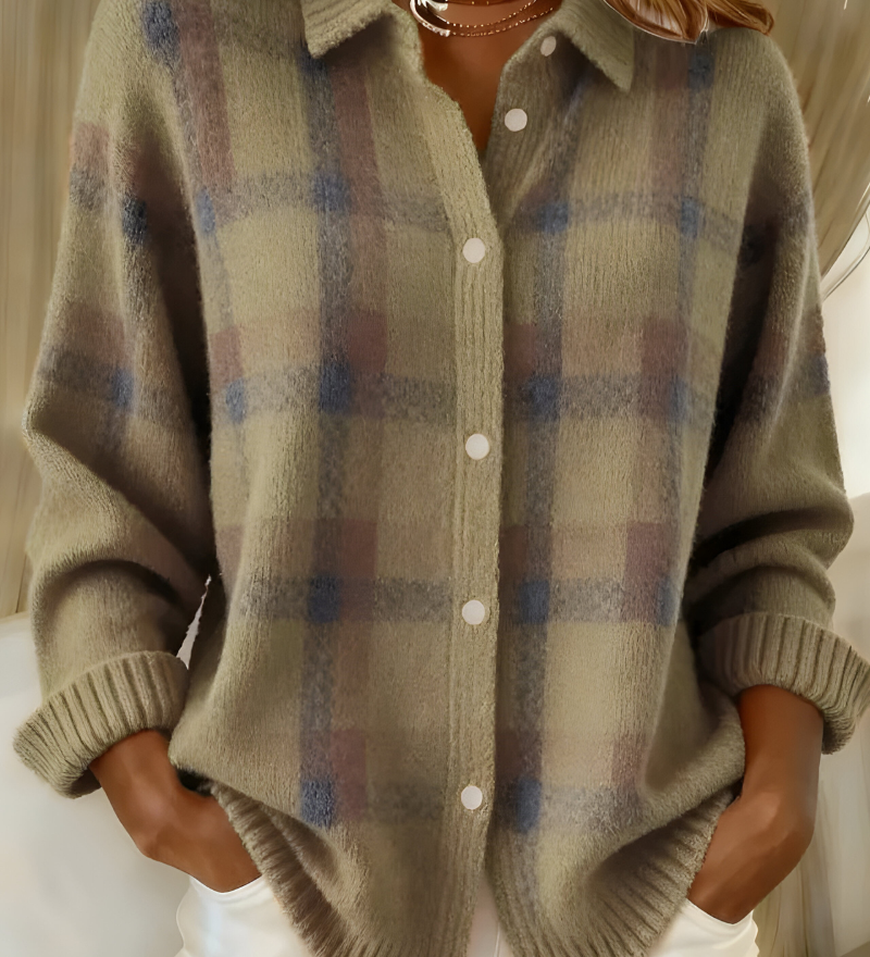 Maria Check Cardigan