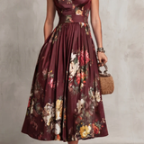 Jana - Floral Pleated Midi Dress