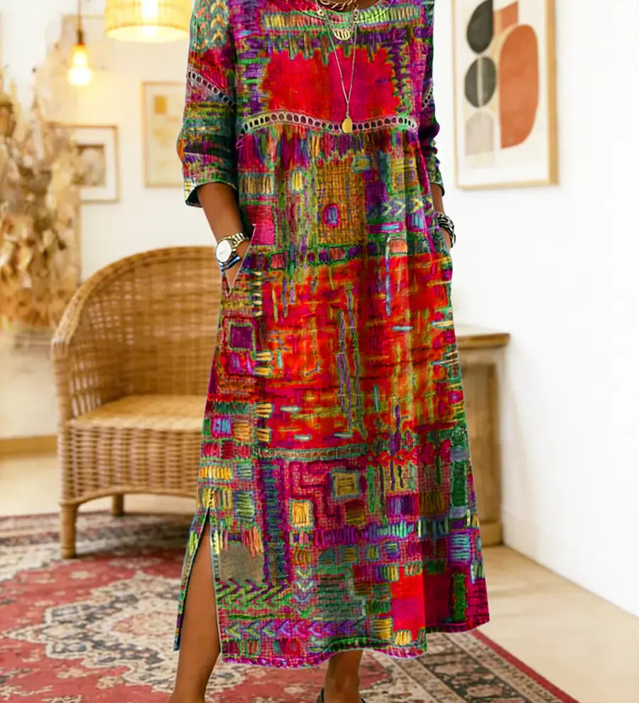 Lara Colourful Ethnic Print Maxi Dress