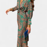 Nedjeljka - V-Neck Maxi Dress with Front Knot
