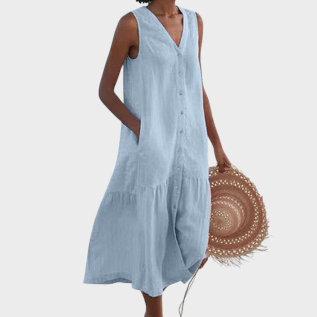 Vita Chic Flattering V-Neck Dress