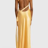 Sofia Maxi Dress with Diagonal Straps and Open Back