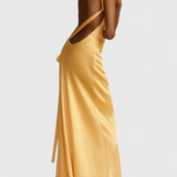 Sofia Maxi Dress with Diagonal Straps and Open Back
