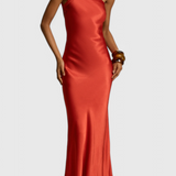Sofia Maxi Dress with Diagonal Straps and Open Back
