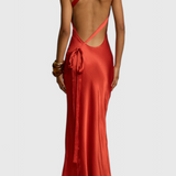 Sofia Maxi Dress with Diagonal Straps and Open Back