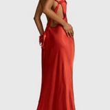 Sofia Maxi Dress with Diagonal Straps and Open Back