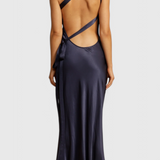 Sofia Maxi Dress with Diagonal Straps and Open Back