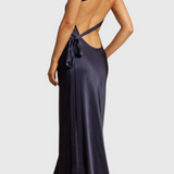Sofia Maxi Dress with Diagonal Straps and Open Back