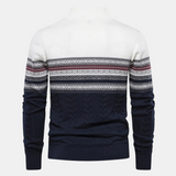 Frederick | Patterned Zip-Neck Jumper