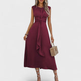 Angela Elegant Sleeveless Round-Neck Maxi Dress