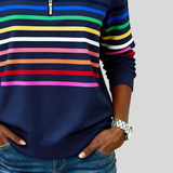 Irena™ | Striped short-zip top