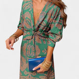 Nedjeljka - V-Neck Maxi Dress with Front Knot