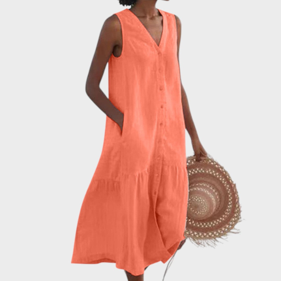 Vita Chic Flattering V-Neck Dress