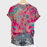 Hazel Fuchsia & Turquoise Print Top