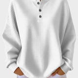 Anne - Waffle knit Henley shirt