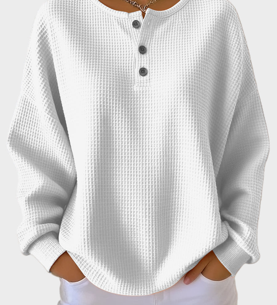 Anne - Μπλούζα Henley από ύφανση waffle