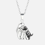 Emma Woman & Dog Embrace Necklace