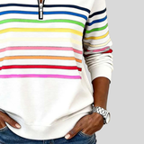 Irena™ | Striped short-zip top