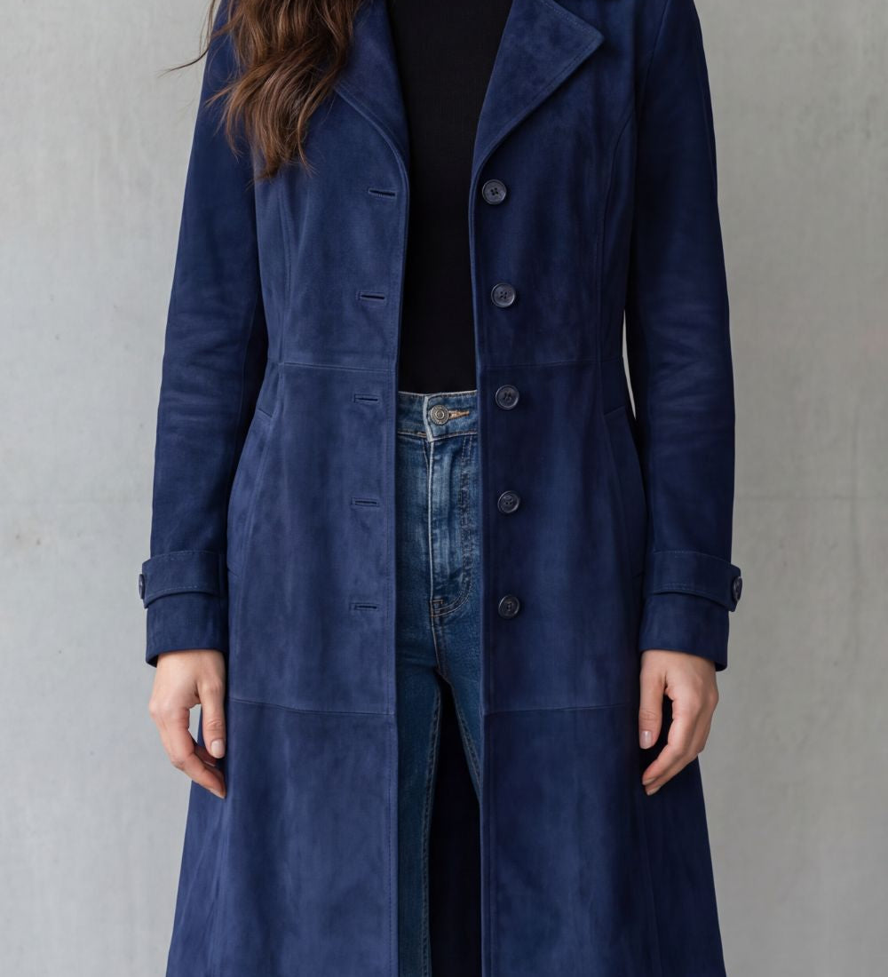 Elena Long Velour Coat