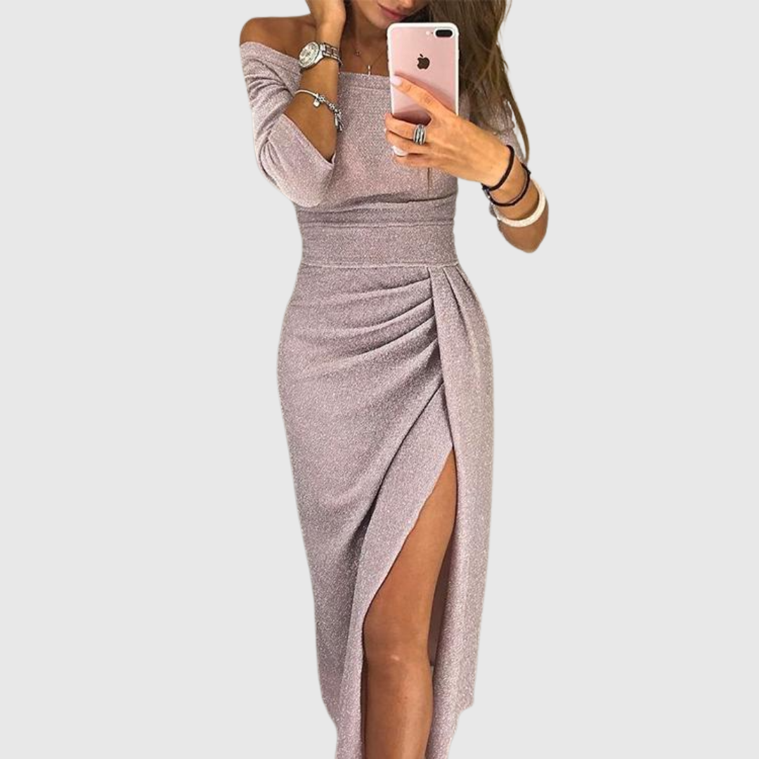Evelyn Elegant Off-Shoulder Dress