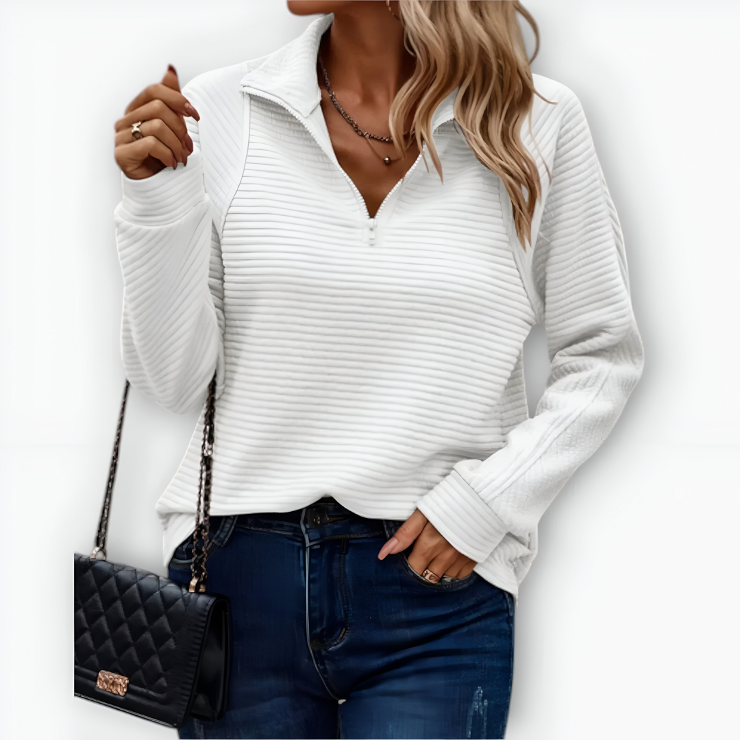 Nina Elegant Half-Zip Top