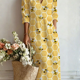 Paula Artistic Print Boho Maxi Dress