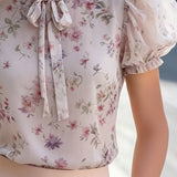 Darija - Floral Embroidered Puff Sleeve Blouse