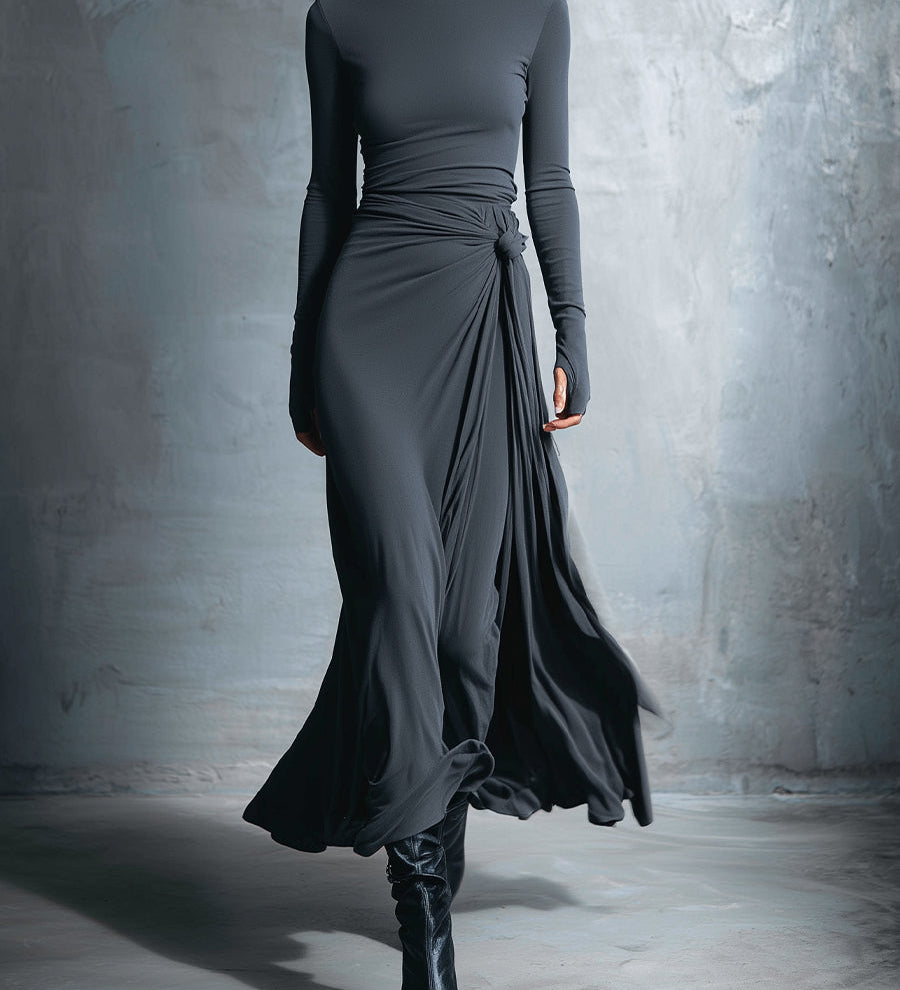 Naiara™ | Long dress with a side knot