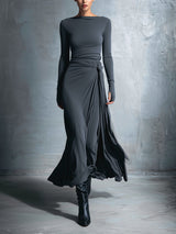 Naiara™ | Long dress with a side knot