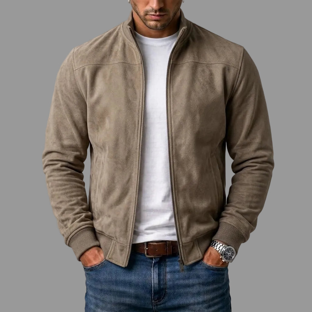 Trevor | Suede-Effect Bomber Jacket