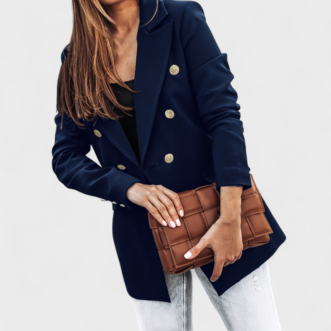 Matea Double-Breasted Button Blazer