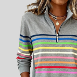 Irena™ | Striped short-zip top