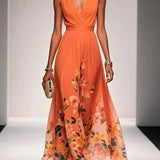 Vanja - Maxi Dress V-Neck Floral