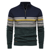 Frederick | Patterned Zip-Neck Jumper
