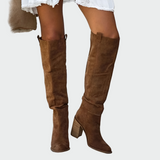 Olivia Western Suede-Effect Tall Boots
