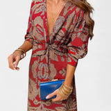 Nedjeljka - V-Neck Maxi Dress with Front Knot