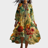 Marina Elegant Boho Floral Dress
