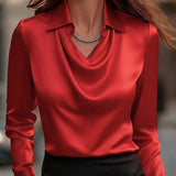 Erika - Satin Drape Blouse