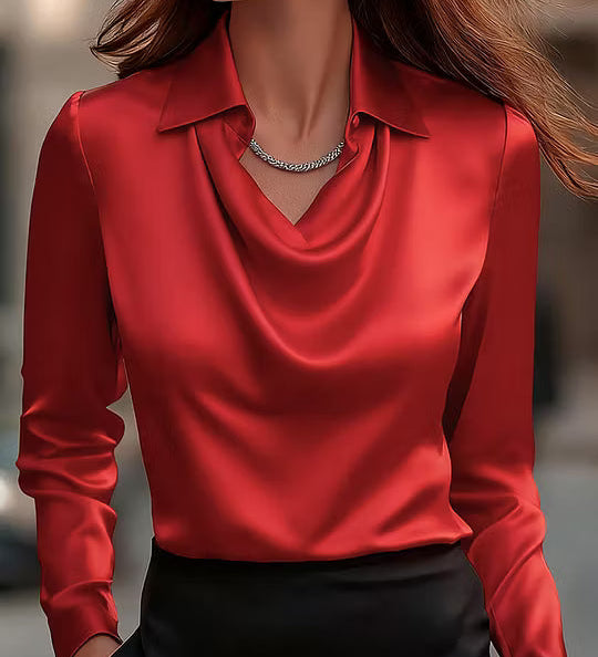 Erika - Satin Drape Blouse